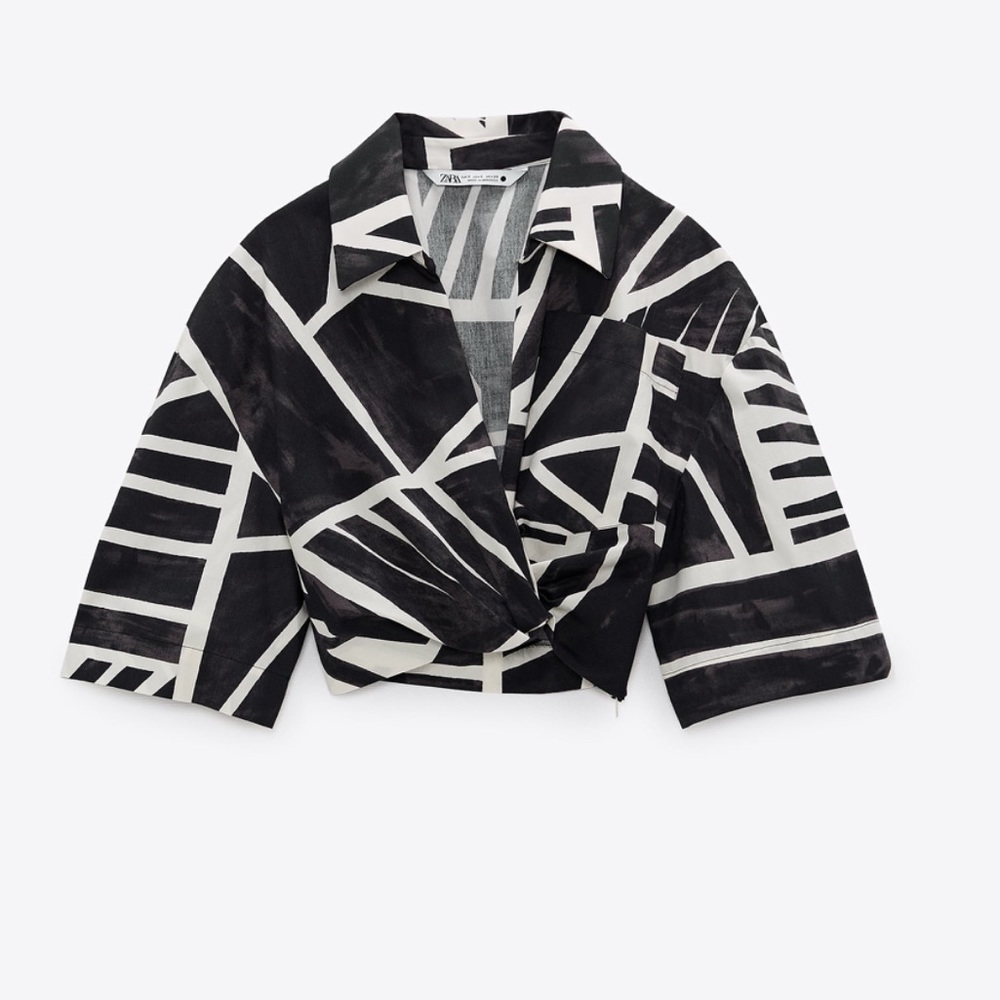 Zara cropped print top